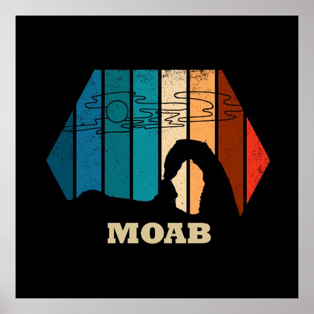 Moab Utah vintage sunset Arches national park Poster (Front)