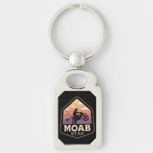 Moab Utah Vintage Sunset Dirt Bike Retro Outdoor Key Ring