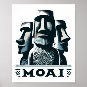 Moai Easter Island Heads Poster