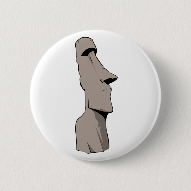 Moai (Easter Island) Statue 6 Cm Round Badge (Front)