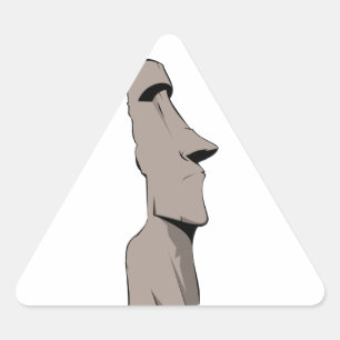 Moai (Easter Island) Statue Triangle Sticker