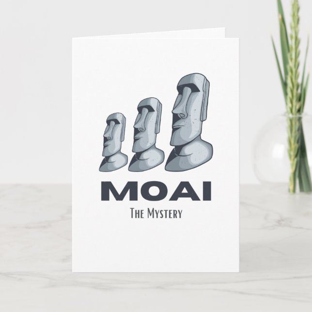 Moai Easter Islands Rapa Nui Statues Heads Mystery Card (Front)