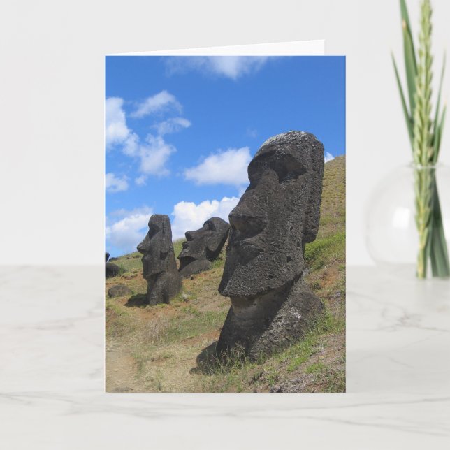 Moai on Easter Island Holiday Card (Front)