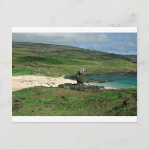 Moai statue Anakena Beach Rapa Nui Easter Island Postcard