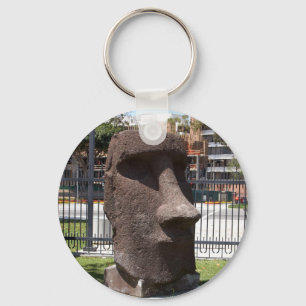 Moai Statue At The La Natural History Museum Key Ring