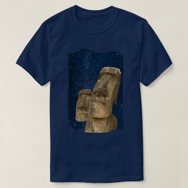 Moai Statue Easter Island At Night Easter Island T T-Shirt (Design Front)
