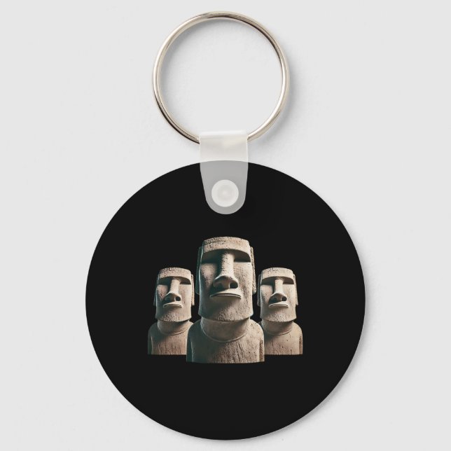 Moai Statue, Moai Monoliths, Easter Island Moai  Key Ring (Front)