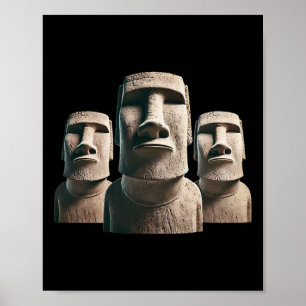 Moai Statue, Moai Monoliths, Easter Island Moai Poster