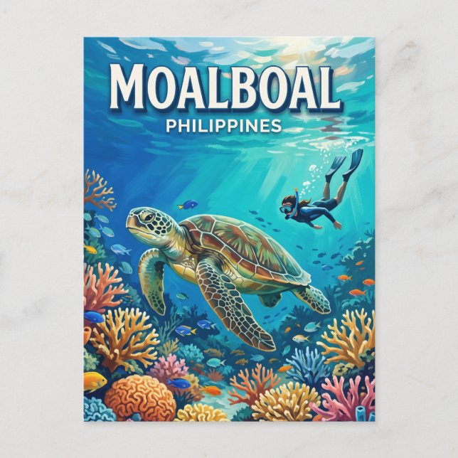 Moalboal Turtle Reef Philippines Postcard (Front)