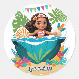 Moana’s Island Birthday Vibes! Classic Round Sticker