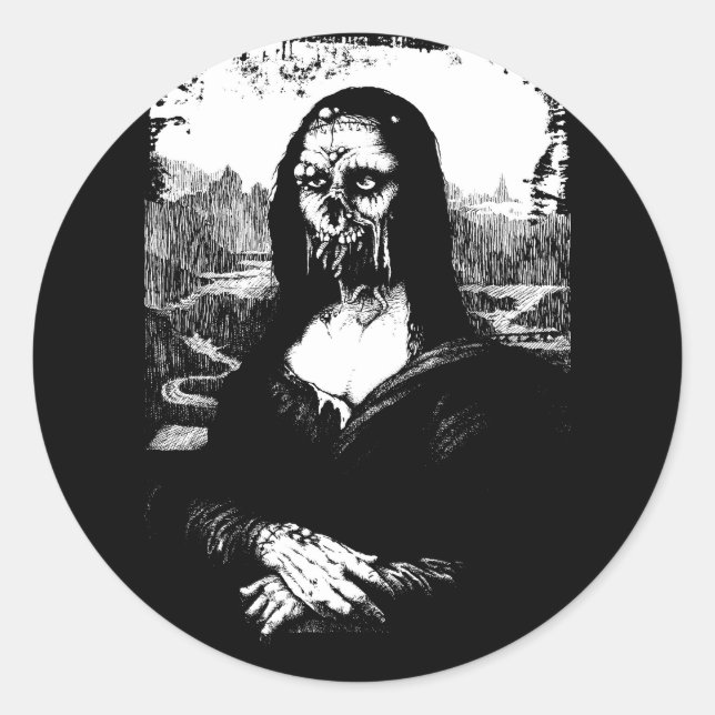 Moaning Lisa round sticker (Front)