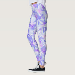 Moave And Pink Frangipani Flowers, Leggings