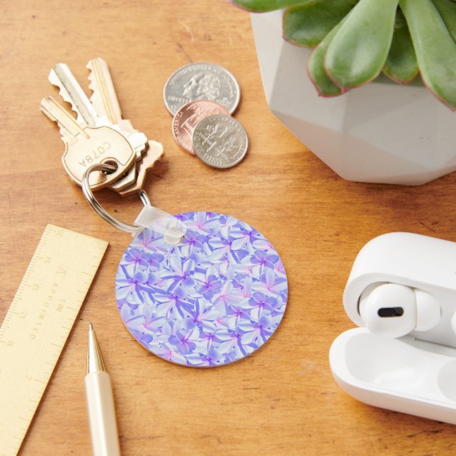 Moave And Pink Frangipanis, Keyring (Desk)