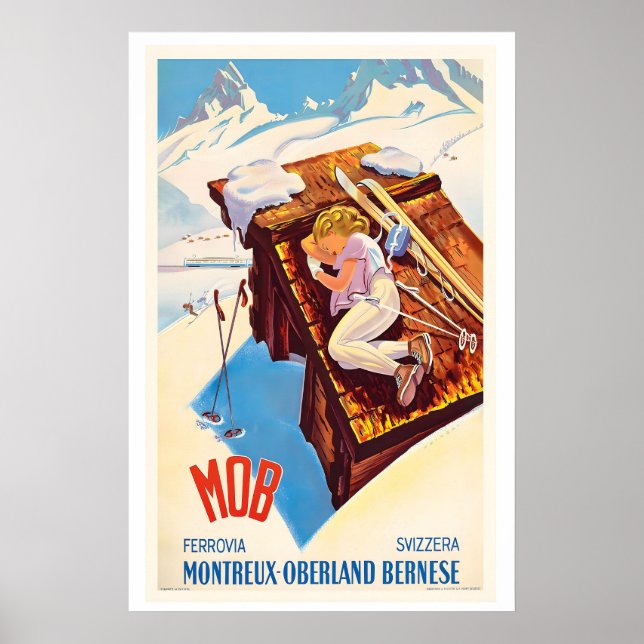 MOB Montreux Oberland Bernois Swiss Railway Poster (Front)