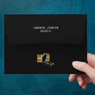 Mob Wife & Cocktails Black Bach Bachelorette Party Envelope