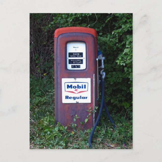 Mobil Gas Pump Postcard (Front)