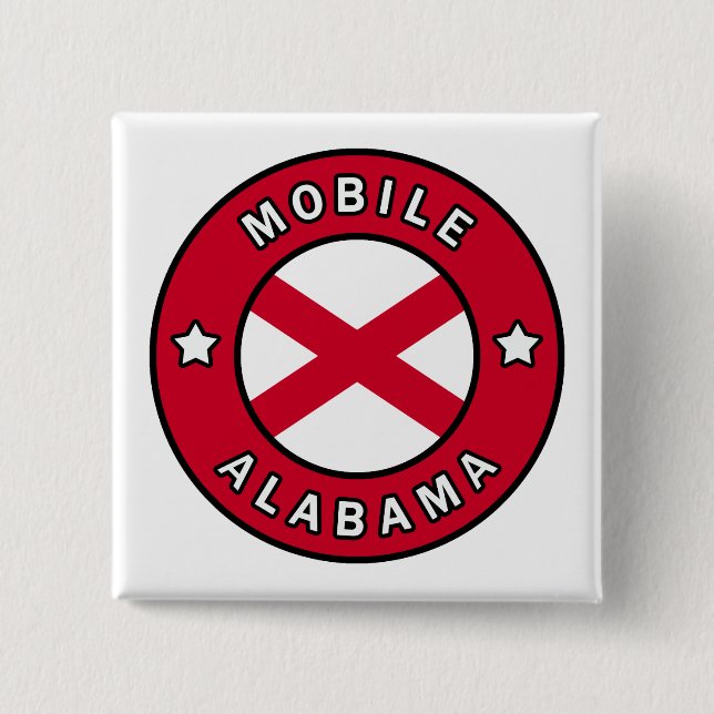 Mobile Alabama 15 Cm Square Badge (Front)