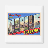 Mobile Alabama AL Vintage Large Letter Postcard 1