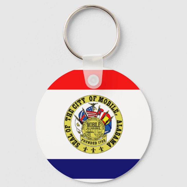 Mobile (Alabama) City flag Keychain (Front)
