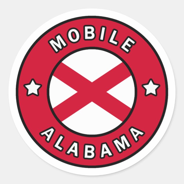 Mobile Alabama Classic Round Sticker (Front)