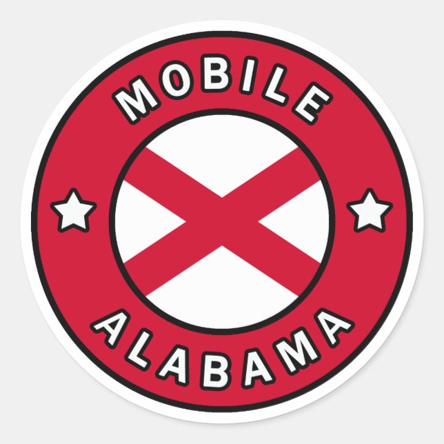 Mobile Alabama Classic Round Sticker (Front)