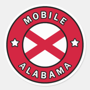 Mobile Alabama Classic Round Sticker