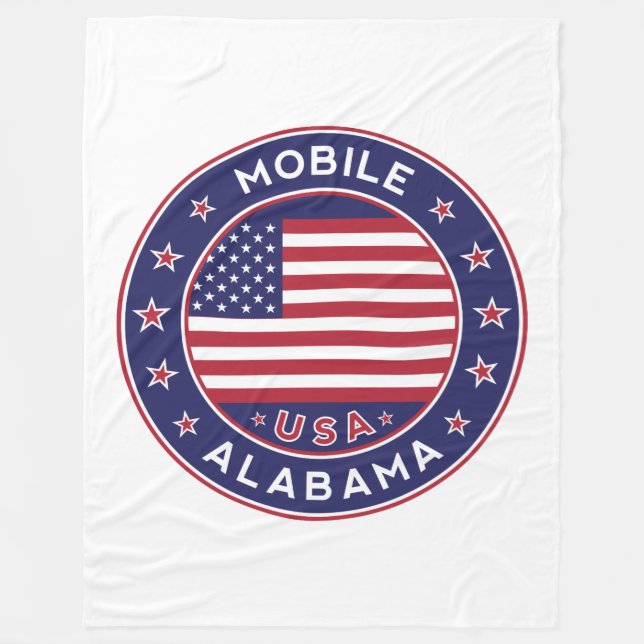 Mobile, Alabama Fleece Blanket (Front)