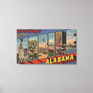 Mobile, Alabama - Large Letter Scenes Canvas Print