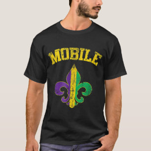 Mobile Alabama Mardi Gras Fleur De Lis Symbol T-Shirt