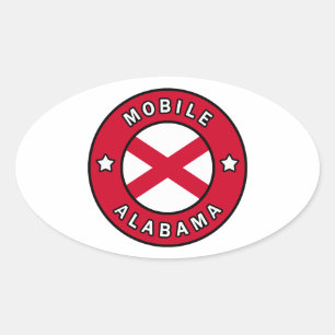 Mobile Alabama Oval Sticker