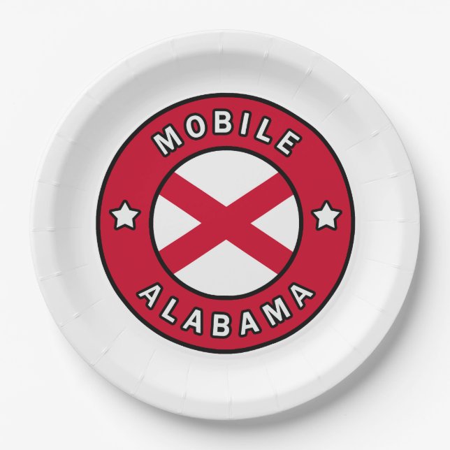 Mobile Alabama Paper Plate (Front)
