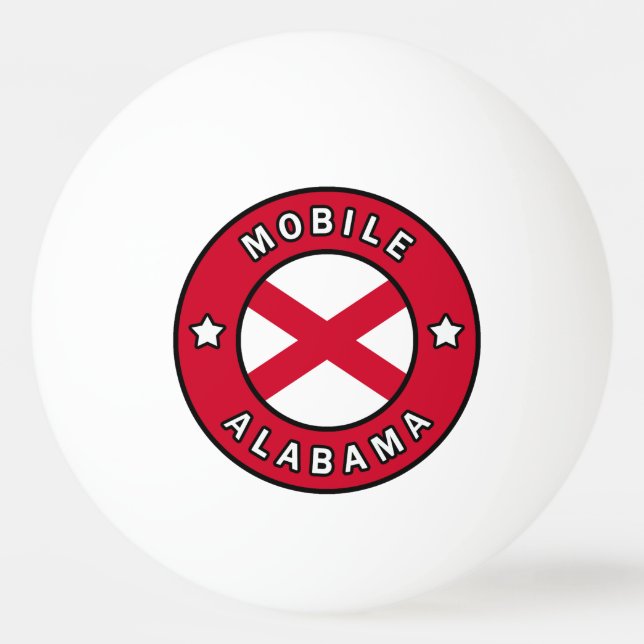 Mobile Alabama Ping Pong Ball (Front)