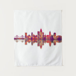 Mobile Alabama Skyline Tapestry