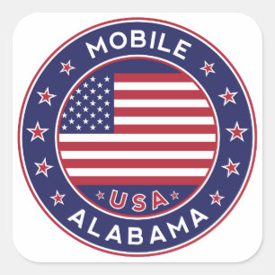 Mobile, Alabama Square Sticker