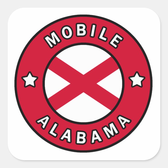Mobile Alabama Square Sticker (Front)