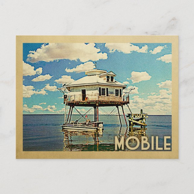 Mobile Alabama Vintage Travel Postcard (Front)