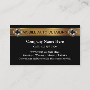 Mobile Auto Detailing Business Cards