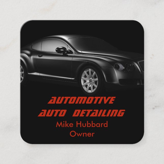 Mobile Auto Detailing Service Business Card (Front)