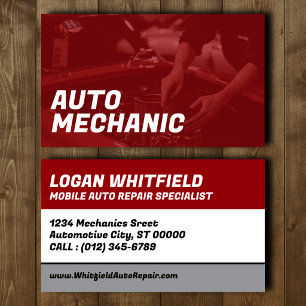 Mobile Auto Mechanic Business Card