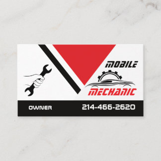Mobile Auto Mechanic Car Repair Editable Business Card