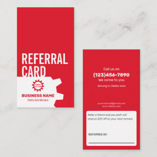 Mobile Auto Mechanic fully custom Referral Card