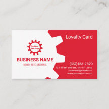 Mobile Auto Mechanic Loyalty Card