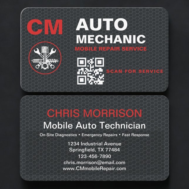 Mobile Auto Mechanic QR Code Business Card (Creator Uploaded)