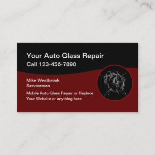 Mobile Automotive Glass Repair Services Business Card