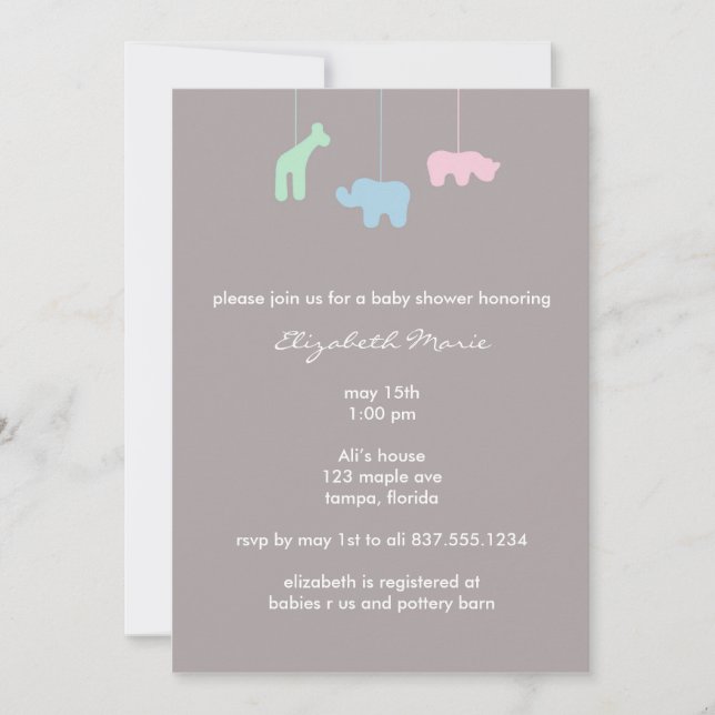 Mobile Baby Shower Invitation (Front)