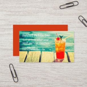 Mobile bar or bartender business card