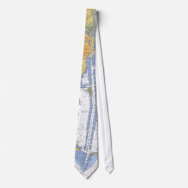 Mobile Bay, Alabama Nautical Harbour Chart Tie (Front)