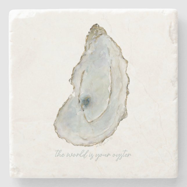Mobile Bay Oyster-1 Stone Coaster (Front)