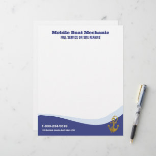 Mobile Boat Mechanic Letterhead