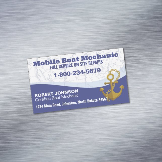 Mobile Boat Mechanic Magnetic Business Card (In Situ)